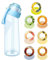 Air Gourde 650ml Bouteille avec de 7 Gousses Aromatisées,Tasse d'eau Fraise Peche Banane Air Bouteille d'eau Parfumée sans BPA avec Paille-0 Sucres et Tasse d'eau,I