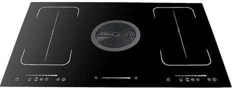 WOLKENSTEIN IN4-DA-2FZA+W Induktionskochfeld mit integriertem Dunstabzug | 2 Flexzonen | Timer | Abschaltautomatik | Kindersicherung | Booster Funktion | Topferkennung | Stop & Go Funktion | 90 cm