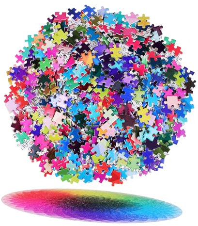 ibasenice Farbverlauf Puzzle für Erwachsene Kreispuzzle aus Papier 1000 Teile Anspruchsvolles Rätsel zum Entspannen und Langzeit Deko Herausforderndes Puzzle