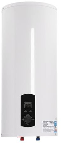 Elektrospeicher Warmwasserspeicher 220V Durchlauferhitzer Boiler Warmwasserbereiter mit Duscheinheit und Schlauch (Weiß, 60L)