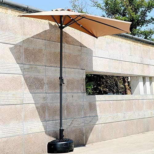 VNNHGB Parapluies pour Balcon, Patio, Mur, Demi-Parasol Semi-Rond avec manivelle, Pare-Soleil pour Petite terrasse, Jardin, Protection, 2,7 m (Kaki)