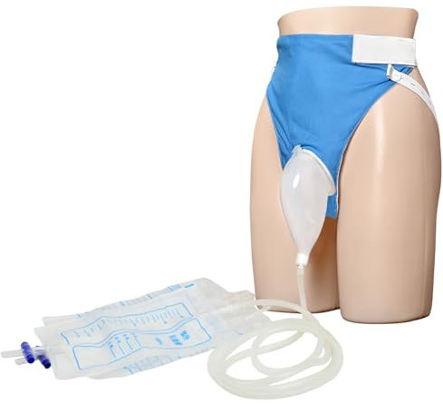 Urine Collection Bag Condom Catheters for Men Reusable Portable Wearable Urinary Drainage with 2 Urine Catheter Bag System (Blue-Men)