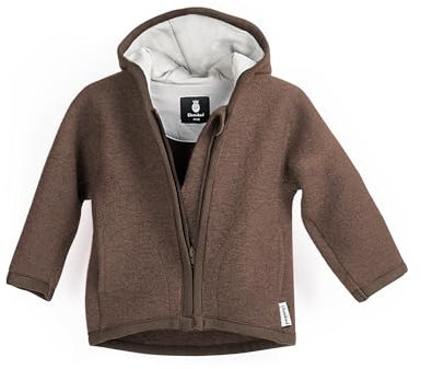 Ehrenkind® Walkjacke Hellbraun Gr. 134/140 | Jacke für Kind aus Merino Schurwolle mit Reißverschluss | Walk Jacke für Baby