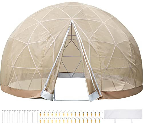 NADYE Dôme d'igloo de Jardin à Effet de Serre 9,5 Pieds Dôme de Jardin Serre d'igloo Dôme d'igloo Dôme géodésique Dôme d'igloo extérieur avec Couverture en PVC Polyester