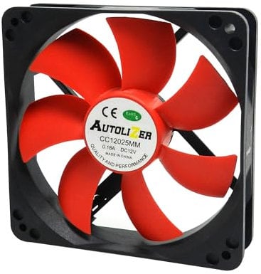 80mm Black and Red PC Fans, Sleeve Bearing Silent Cooling Fan for Computer PC Cases, CPU Coolers