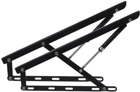 Ayztantine Banister Rail Brackets 2Pcs Lift up Storage Bed Hinge Fits 1.5x2M Bed Bearing Capacity 60kg Effort Saving Folding Sofa Storage Mechanism Gas Springs