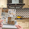 Tile Stickers Brown Pebbles 10Pcs Mandala Style Decorative Tile Stickers, New PVC Wall Stickers Home Decor, for Kitchen Bathroom Living Room Fireplace Stairs Waterproof Stickers