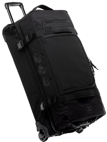 SONS OF ALOHA XL Reisetasche mit 2 Rollen Kane Rollkoffer 80 cm Koffer Sporttasche Reise-Trolley recyceltes Meeresplastik 120L, schwarz