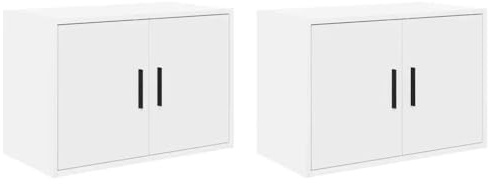 vidaXL Pensili per Garage 2 pz Bianco in Legno Multistrato