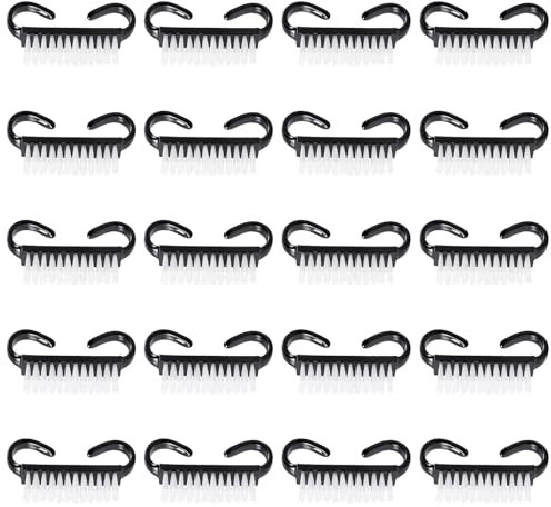 20 Pcs Nail Brushes for Cleaning Nails, Plastic Nail Brush, Handle Grip Nail Brush, Small Nail Brush for Cleaning Fingernails, Nail Dust Cleaner Tools, for Toes and Nails Cleaning(Black)
