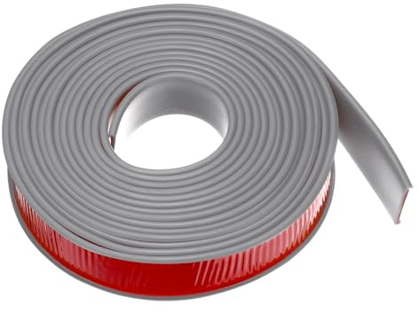 sourcing map U-Shape Edge Banding 101/64 x 19.7ft (40mm x 6M) Self Adhesive TPE Flexible Veneer Tape Soft Edge Strip Protector for Furniture Cabinet Table Protection Repair, Gray