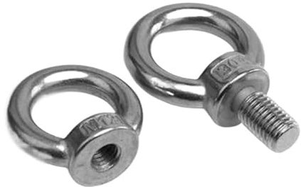Augenbolzen. M3 M4 M5 M6 M8 M10 M12 Augenschraube, Augenmutter, 304 Edelstahl, Marine-Hebeösenschrauben, Ringschlaufe, Loch, Kabel, Seil, Augenschraube, Mutter (Edelstahl-Augenschrauben)(M10 (1Pcs))