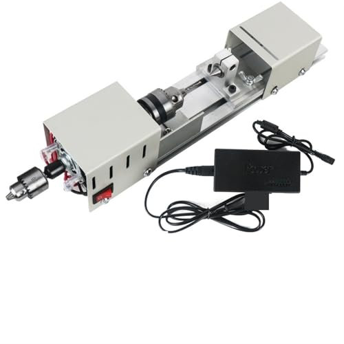 YQVEOT Rifilatore Fresatrice Verticale, Multi Metallo Mini tornio Macchina Fai da Te in Legno modellismo Trapano Mulino Lavorazione del Legno Buddha Perla tornio rettifica lucidatura Perline 12-24VDC