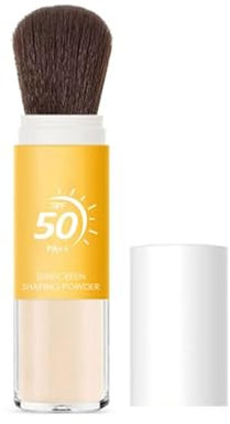 Poudre de protection solaire minérale SPF 50 Finition matifiante transparente Contrôle de l'huile avec pinceau à poudre