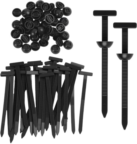 100Pcs Nylon Universal Cable Tie Buckle Zip Tie Clips, Self-Locking Fasteners with Pin and Button, UV Resistant Zip Tie Rivets for Car Bumper Trunk Fender Undertray Radiator Panel 9×0.5cm
