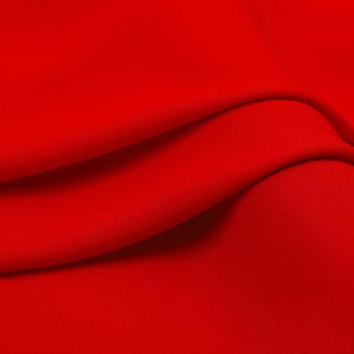 Blausky Stoff Meterware,Baumwollstoff Viskose Stoff weich 1m x 160cm Baumwolle Fabric Nähstoff Bekleidungsstoffe Futterstoff Dekostoff Stoffe zum Nähen für Kleidung Patchwork,Rot