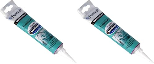 Fermit Silikon 100 ml Tube - transparent - Für Abdichtungen geeignet, geruchlos - Temperaturbereich -40°C bis +120°C - bleibt dauerhaft elastisch - Reinigungsmittelbeständig / T381199 (Packung mit 2)