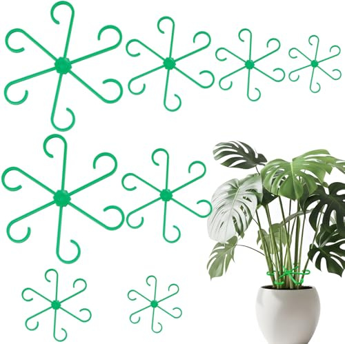 8 supporti per steli per piante, riutilizzabili, in plastica, per Monstera, clip di supporto per piante da interno, accessori da giardinaggio (verde)