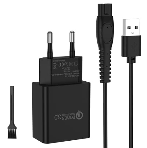 Chargeur 5V pour Rasoir Philips One Blade 360 Series QP2734 QP2724 QP2834 QP2824 QP4631 QP2720 QP4530 MG7910 MG9520 MG5910 MG9510 Chargeur USB Adaptateur avec USB câble (1)