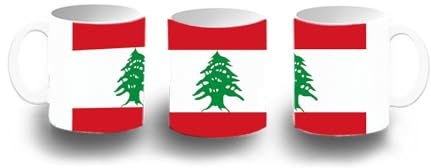 MERCHANDMANIA Taza de plástico bandera libano pais oriente medio gobierno libanes plastic mug
