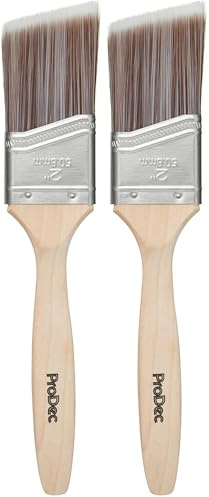 ProDec Premier Pinceau à rechampir Pro, Fibres synthétiques, Manche Long, Lignes Ultra nettes avec Les émulsions, peintures Brillantes et satinées sur Murs, plafonds, Bois et métal, 50 mm (Lot de 2)