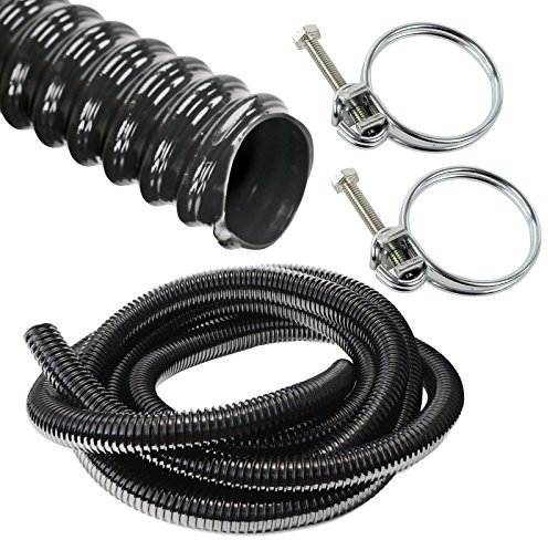 Abwasserschlauch Wohnwagen Spiralschlauch 1 Meter inkl. Drahtschlauchschelle Set, Ø25mm für Wohnmobil, Boot, Bus
