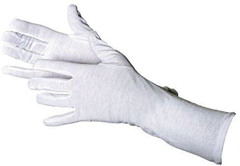 Jah 2099-35 Baumwollhandschuh 12 Paar oekotex 35 cm lang extra dünn weiß Gr. 10