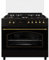SOLTHERMIC F9L50G2RB COCINA NEGRA RUSTICA CON MANDOS DORADOS/ANCHO 90 CMS / 5 FUEGOS/HORNO PANORAMICO 115 L. / GAS BUTANO Y GAS CIUDAD/ENTREGA A DOMICILIO Y RETIRADA DEL USADO GRATIS