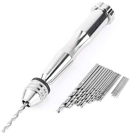 Handspiralbohrer Mini Pin Vise Drehwerkzeuge 0,3mm-3,6mm Reichweite Bohrer Holzbohren für Schmuck Handwerk Holzbearbeitung