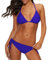 Durio Bikini Damen Push up Sexy 2tlg Bikini Damen Set mit Triangel Bikinihose Breit von Körpchen Verstellbar Blau EU 40-42 (Herstellergröße L)