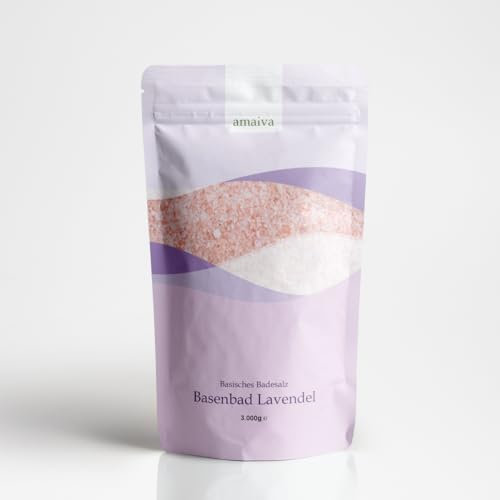Basenbad Lavendel 3.000g (basisches Badesalz - für basische Körperpflege, Basenbäder, Fußbad und Wickel bei einem pH-Wert des Wassers über 7,5)