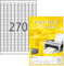 TopStick 8790 Universal Etiketten, 100 Blatt, 17,8 x 10 mm, 270 pro A4 Bogen, 27000 Stück, selbstklebend, bedruckbar, matt, blanko Papier Klebeetiketten Aufkleber, weiß