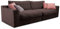 Cavadore Big Sofa Fiona / Große Couch inkl. Rückenkissen im modernen Design / 274x90x112 / Webstoff dunkelbraun