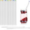 com-four® Paja de vidrio 20x - Pajitas de vidrio reutilizables con cepillo de limpieza - Tubos de bebida ecológicos para bebidas y batidos