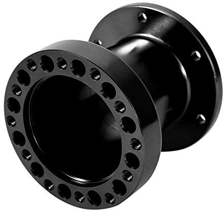 Nikou Mozzo per volante distanziali - kit adattatore mozzo volante in alluminio distanziale universale da 3 pollici per auto(nero)