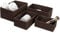 LA JOLIE MUSE Paper Rope Woven Storage Basket Set of 4 with Fabric Liner, Stackable Multipurpose Organizer Bin,Brown