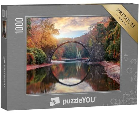 puzzleYOU: Puzzle 1000 Teile „Rakotzbrücke, auch bekannt als Teufelsbrücke, Kromlau, Sachsen“ – aus der Puzzle-Kollektion Deutschland