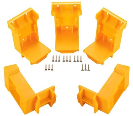 5 Packs Tool Mount for Dewalt 18V,20V Drill; Battery Holder for Dewalt 20V Battery MOUNTS/Hanger/Dock Holder Fit for DCB203 DCB205 DCB200 Battery,also mount for Milwaukee M18 battery and 18V tool