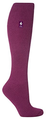 HEAT HOLDERS - 1 paar damen extra lang winter warm kniestrümpfe/thermosocken für gummistiefel (37-42 eur, Tiefe Fuchsie)