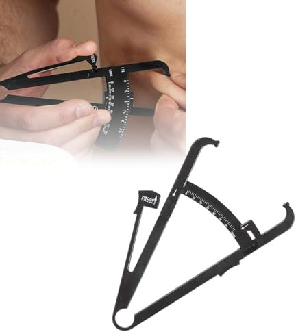 Adipometro, Calibrador de Grasa Corporal para el Cuerpo, Calibradores de Pliegues Cutáneos Personales Herramienta de Medición para Medir con Precisión el IMC Pliegue de la Piel(negro)
