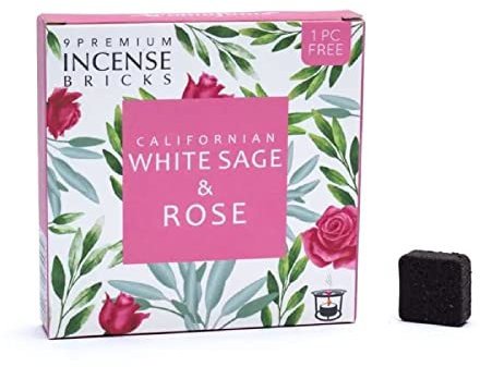 Aromafume bianco salvia & rosa incenso mattoni (1 scatola = 9 mattoni)