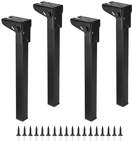 IGNPION Klapptischbeine aus Eisen, 90 °, selbstsichernd, Scharnierstützbeine, 4 Stück, Metall, Couchtisch, Erhöhung, Füße, DIY-Möbel, Ersatzfüße für TV-Schrank, Laptop-Tisch