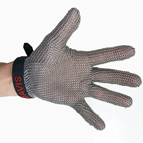 BCPPO Anti Cutting Gloves Metal Cut Resistant Chainmail Gloves, Kitchen Restaurant Chef Safety Work Gloves, Food Grade Safety Metal Gloves (Size : 1PCS/XS)