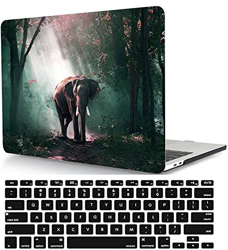 Custodia per Nuovo Macbook Pro 15 pollici 2019 2018 2017 2016 Pubblicazione Modello A1990 A1707 con Touch Bar e Touch ID, Copertina Rigida in Plastica Protettiva e Tastiera Cover, Elefante