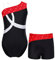 iEFiEL Mädchen Einhörner Turnanzug Glänzend Gymnastik Leotard Kinder Kleidung Set Ballett Trikot Tanz Kostüme mit Überkreuzte Träger X Schwarz + Rot 158-164