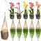 10 Stück Orchideen-Übertopf aus thailändischem Bambus, gewebt, 10 cm Hänge-Orchideenkorb, Bambus-Blumenkorb mit Metallhaken, Vogelnest-Stil, drinnen und draußen, kleiner Blumen-Pflanzgefäß