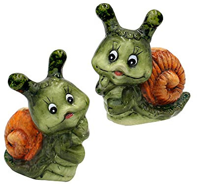 Keramik Schnecke/Dekoschnecke, 2er Set, Gartendeko, Maße ca. 8,3 x 4,6 x 8,3 cm