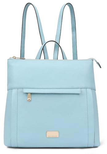 Paul Costelloe Genuine Leather Backpack for Women with Adjustable Shoulder Straps, Otava (Light Blue)
