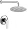 Set Doccia a Incasso Completo, Braccio e soffione 20 cm con ugelli anticalcare, in Acciaio Cromo Lucido, Erika