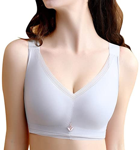 Sostén de camiseta para mujer, sin aros, cobertura completa, suave, talla grande, sin cables, brasier deportivo con relleno de pecho grande, sujetadores para uso diario, C, 95C